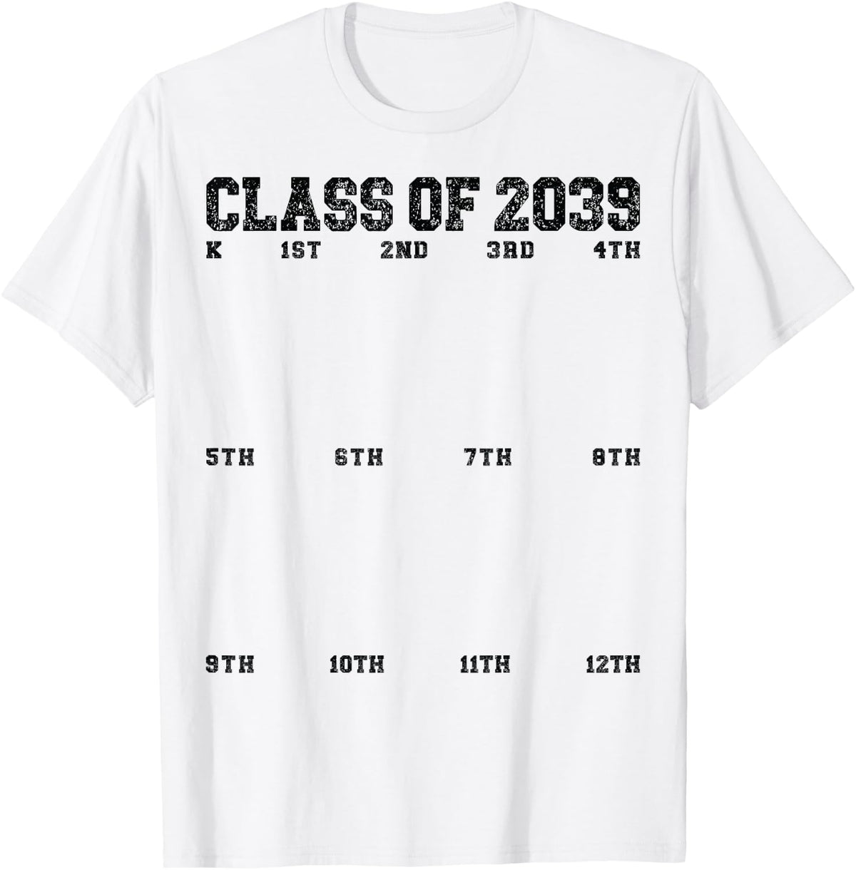 Class of 2039 Grow with Me Handprint K to 12 Kindergarten T-Shirt