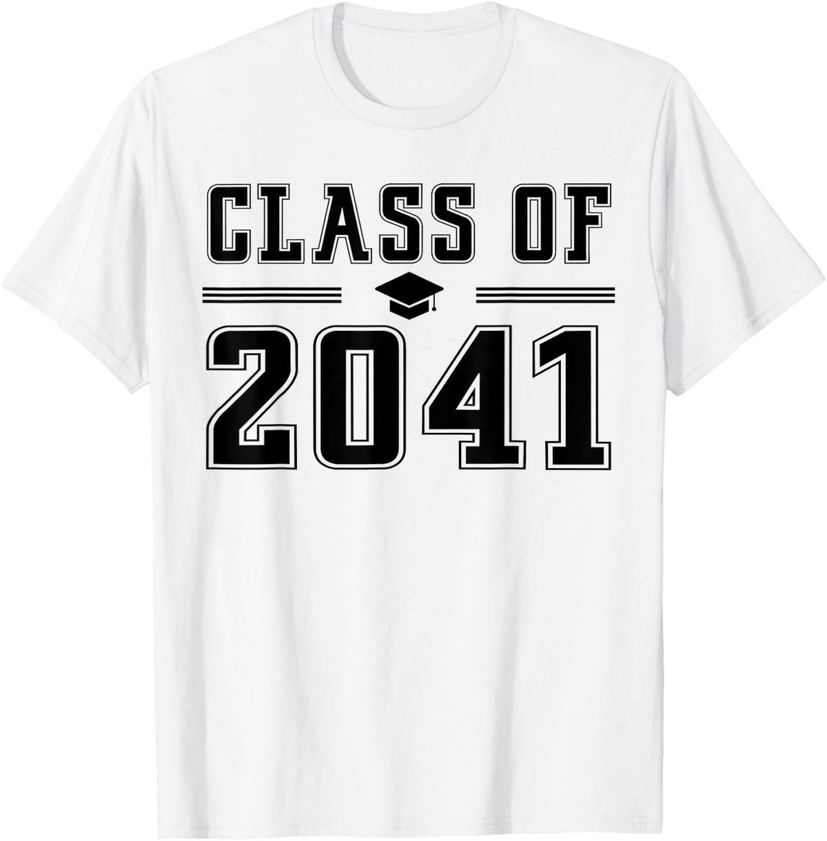 Class of 2041 Grow with Me Graduation Handprint On Back T-Shirt
