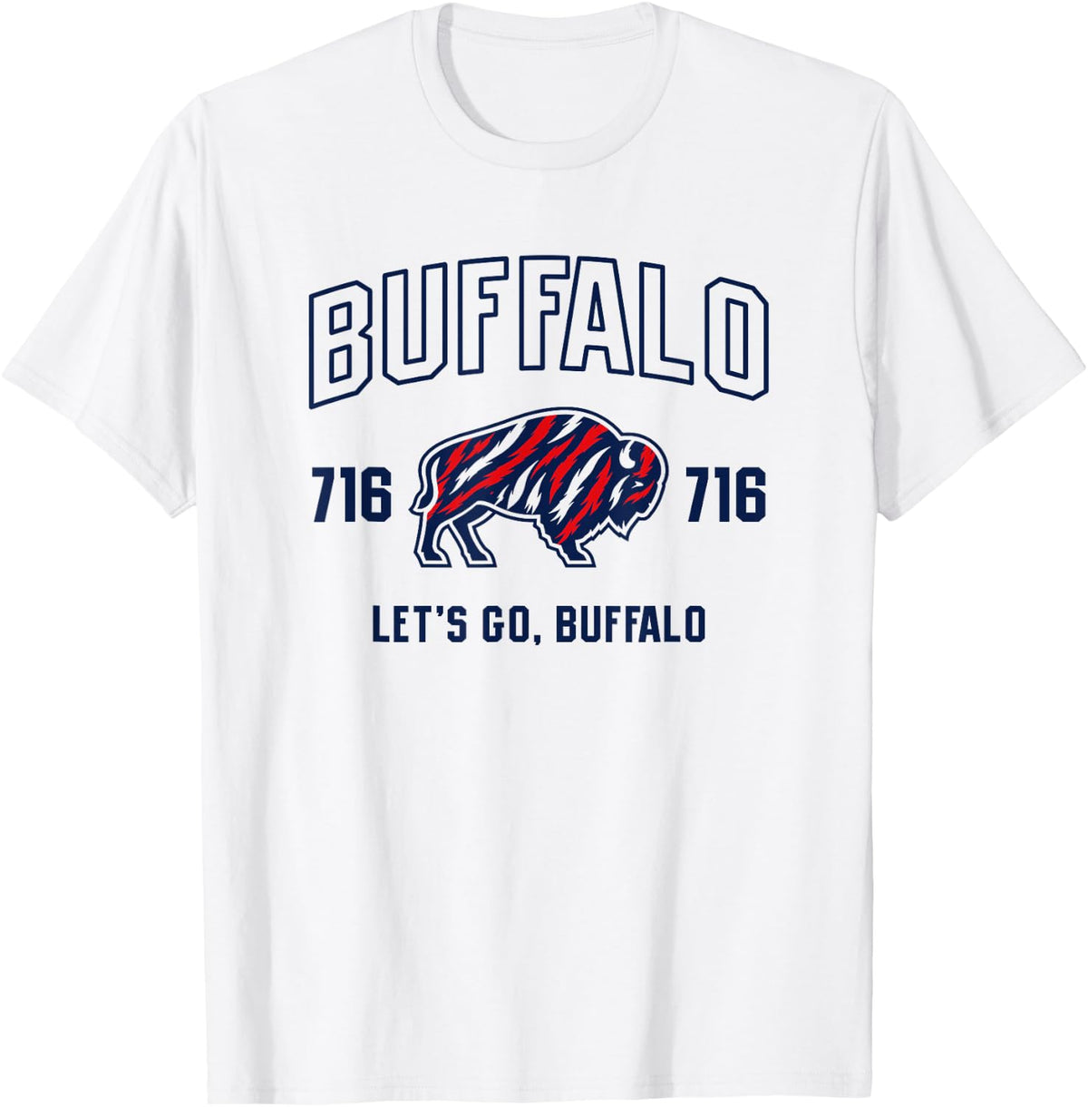 Buffalo Collegiate Red, White Blue Stripes T-Shirt