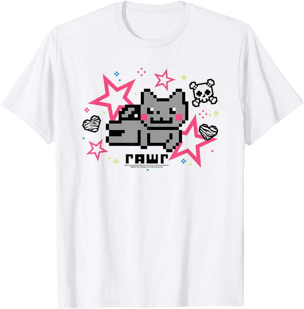Nyan Cat Rawr Pink Scene Collage Internet Meme Funny Kitty T-Shirt