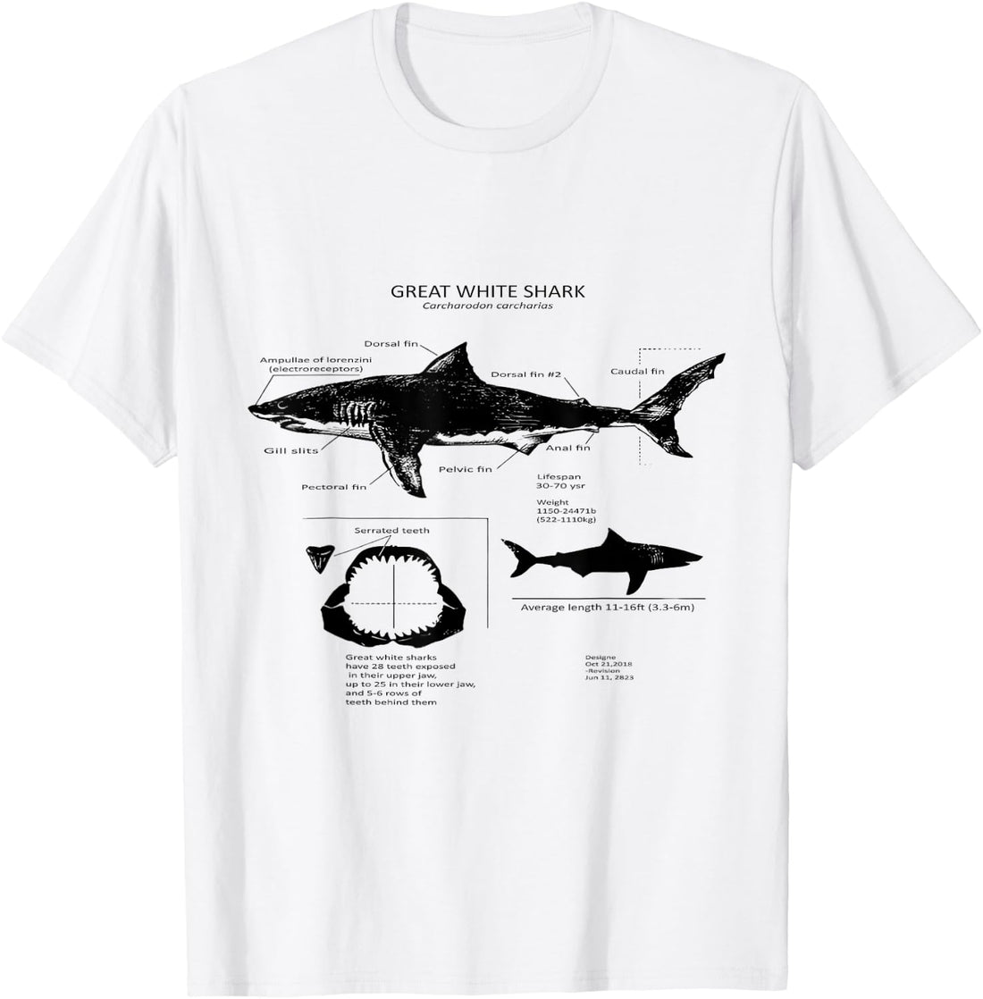 Anatomy of Great White Shark T-Shirt