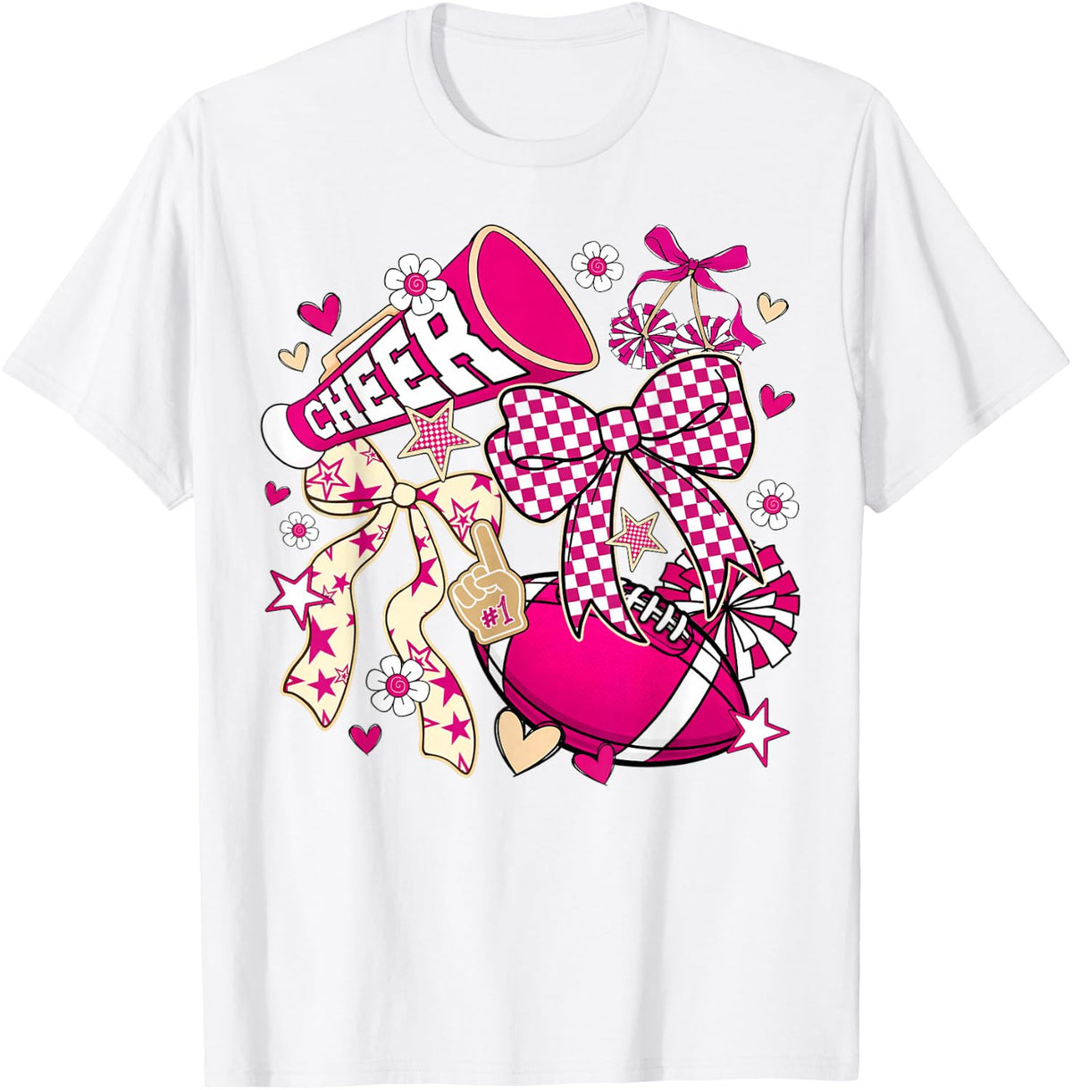 Cheer Ribbon Coquette Cherring Cheer Leader Girl Kid Women T-Shirt