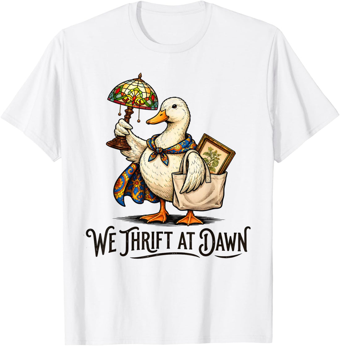We Thrift At Dawn Funny Goose Thrifting Vintage Collector T-Shirt