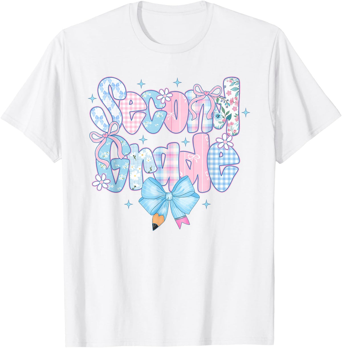 Preppy Second Grade Coquette Bow Back to School Teacher Kids T-Shirt