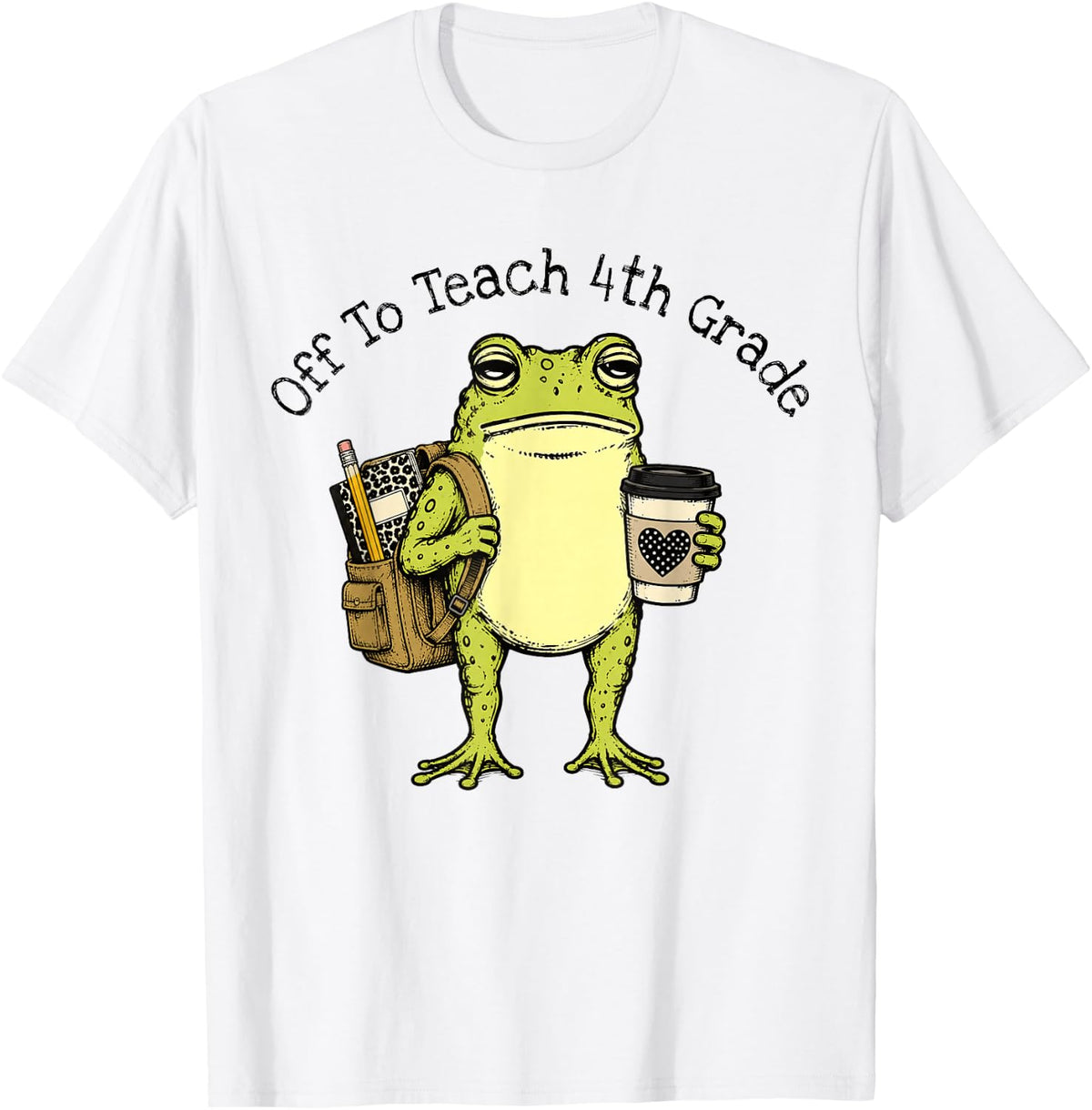 Back to School Off to Teach 4th Grade Frog Teacher Kid T-Shirt