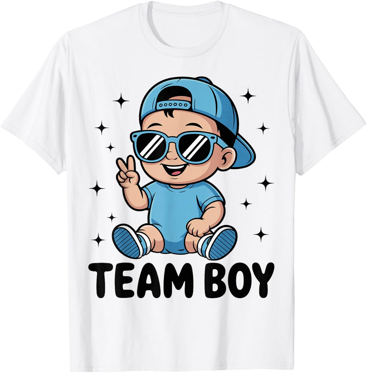 Team Boy Baby Announcement Gender Reveal Family Party T-Shirt