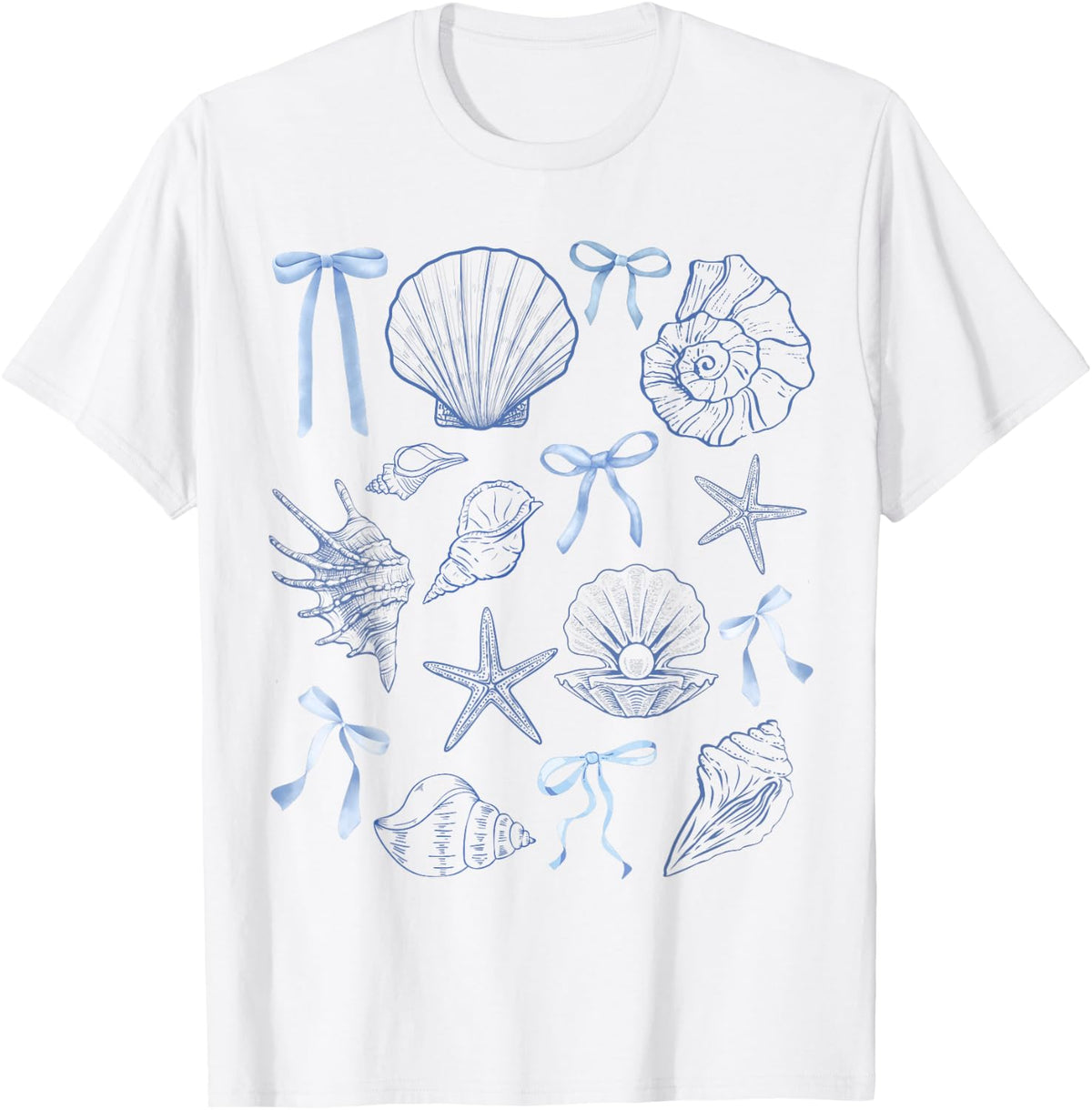 Seashell Coquette Bow Hawaii Beach Summer Vacation Family T-Shirt