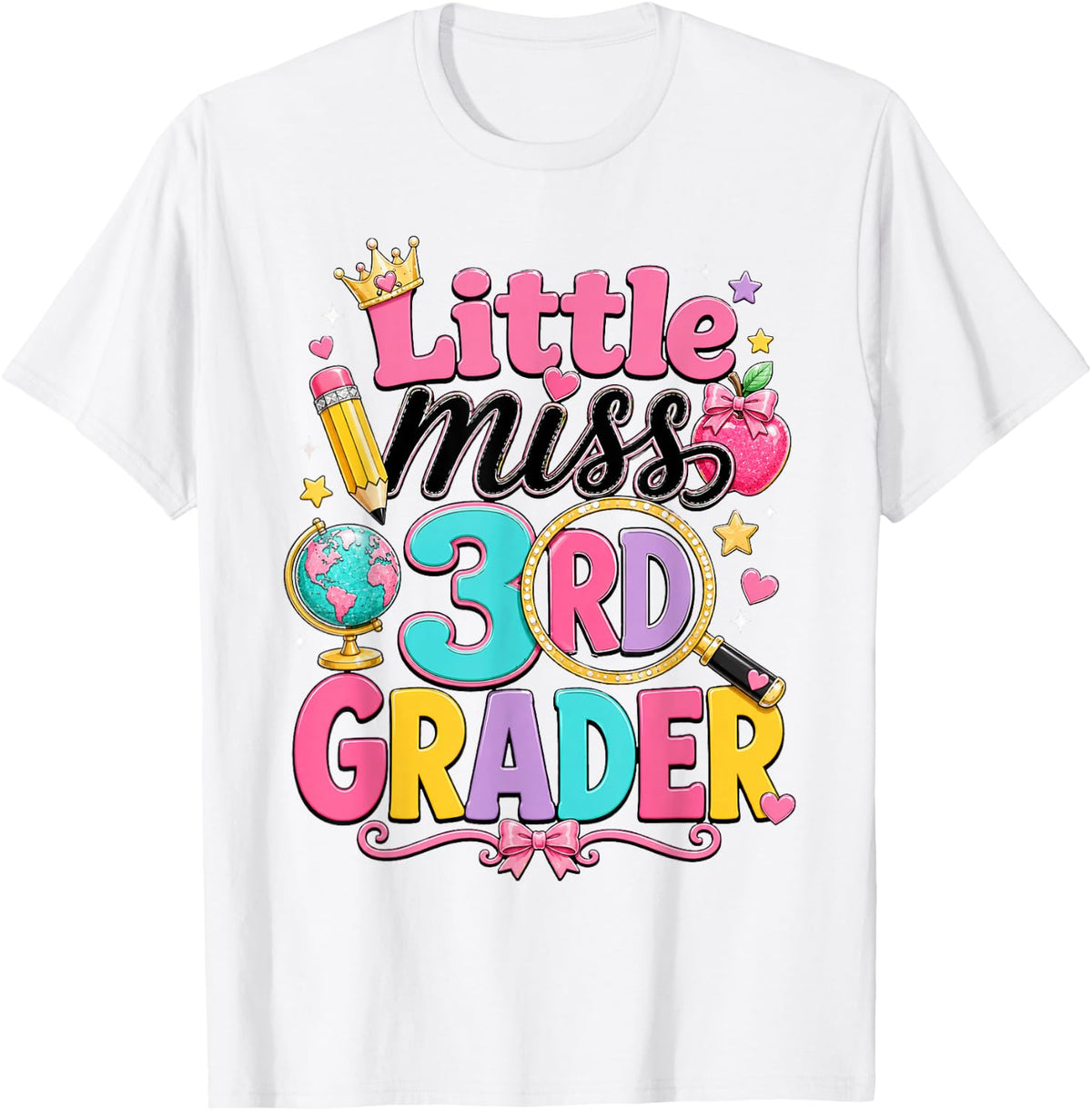 First Day of Third Little Miss 3rd Grader Back to School T-Shirt