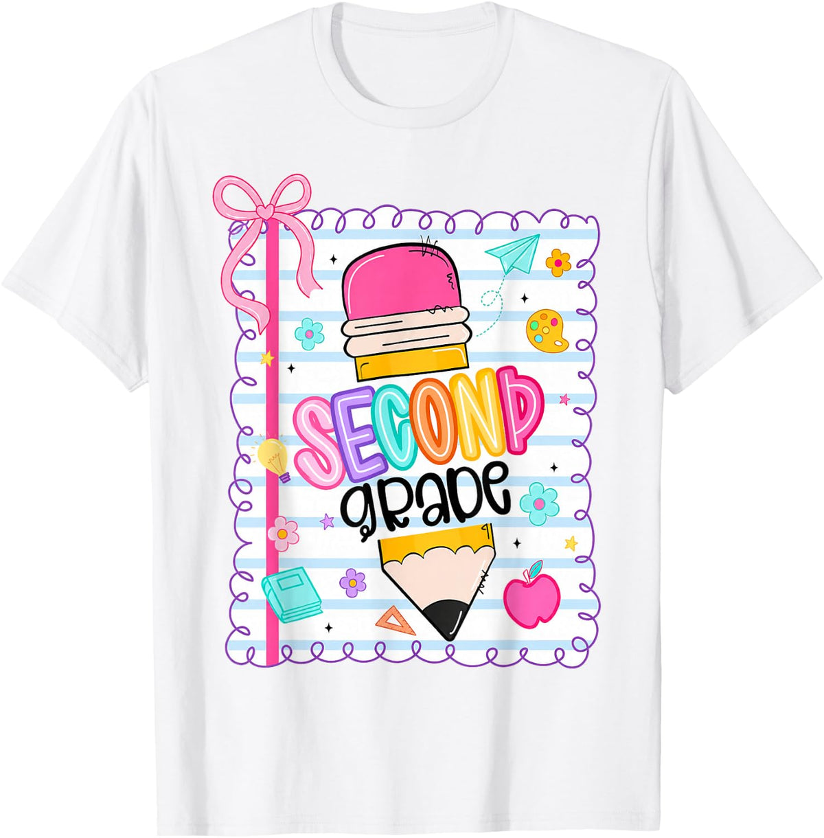 Second Grade Coquette Pencil First Day of School 1st Girl T-Shirt