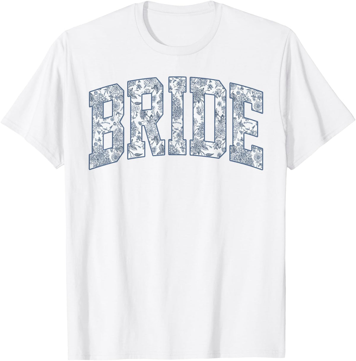 Bride Blue Toile Bridal Party Wedding Gift T-Shirt