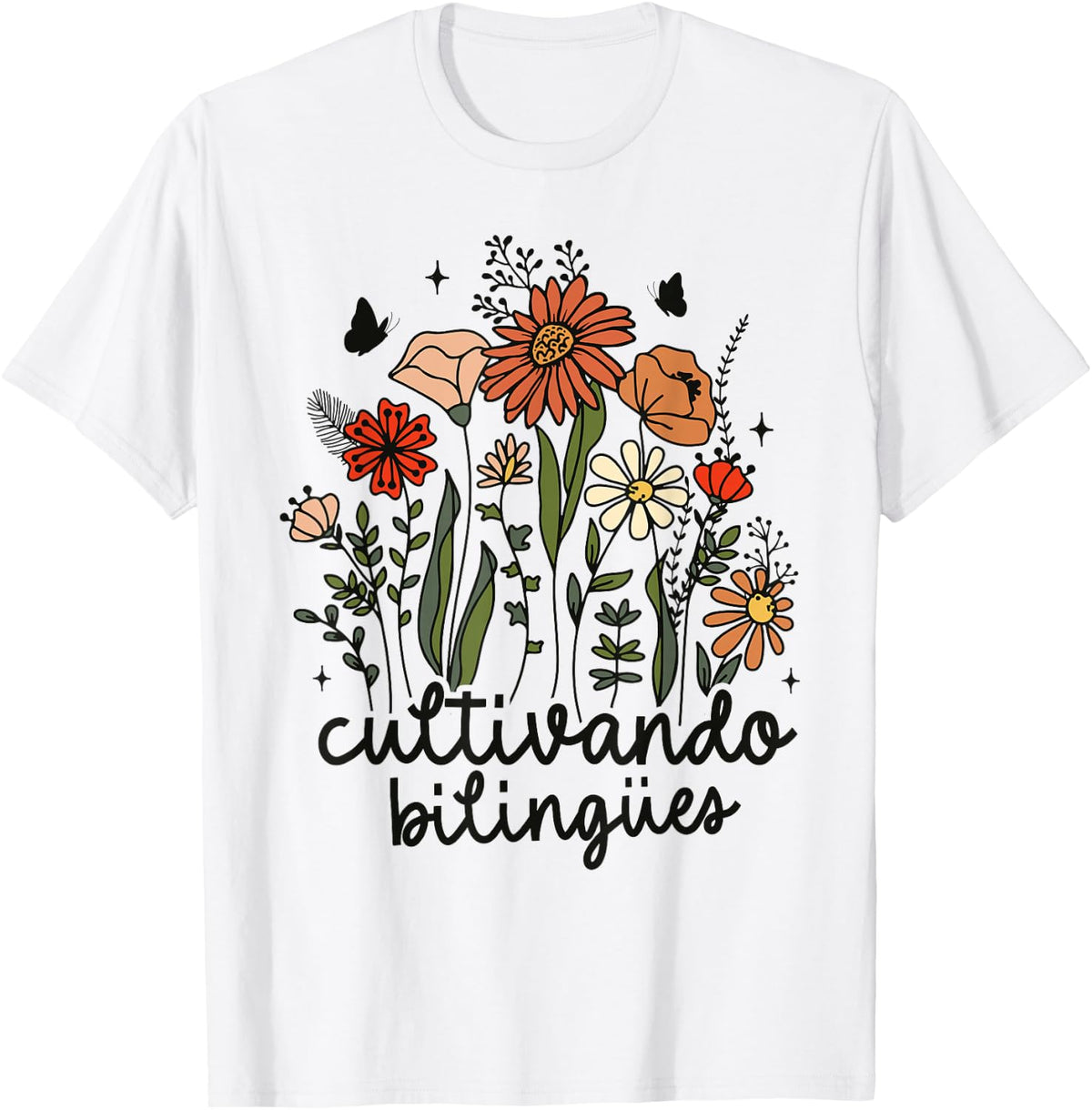 Maestra Wild Flower Cultivando Bilingues Spanish Teacher T-Shirt