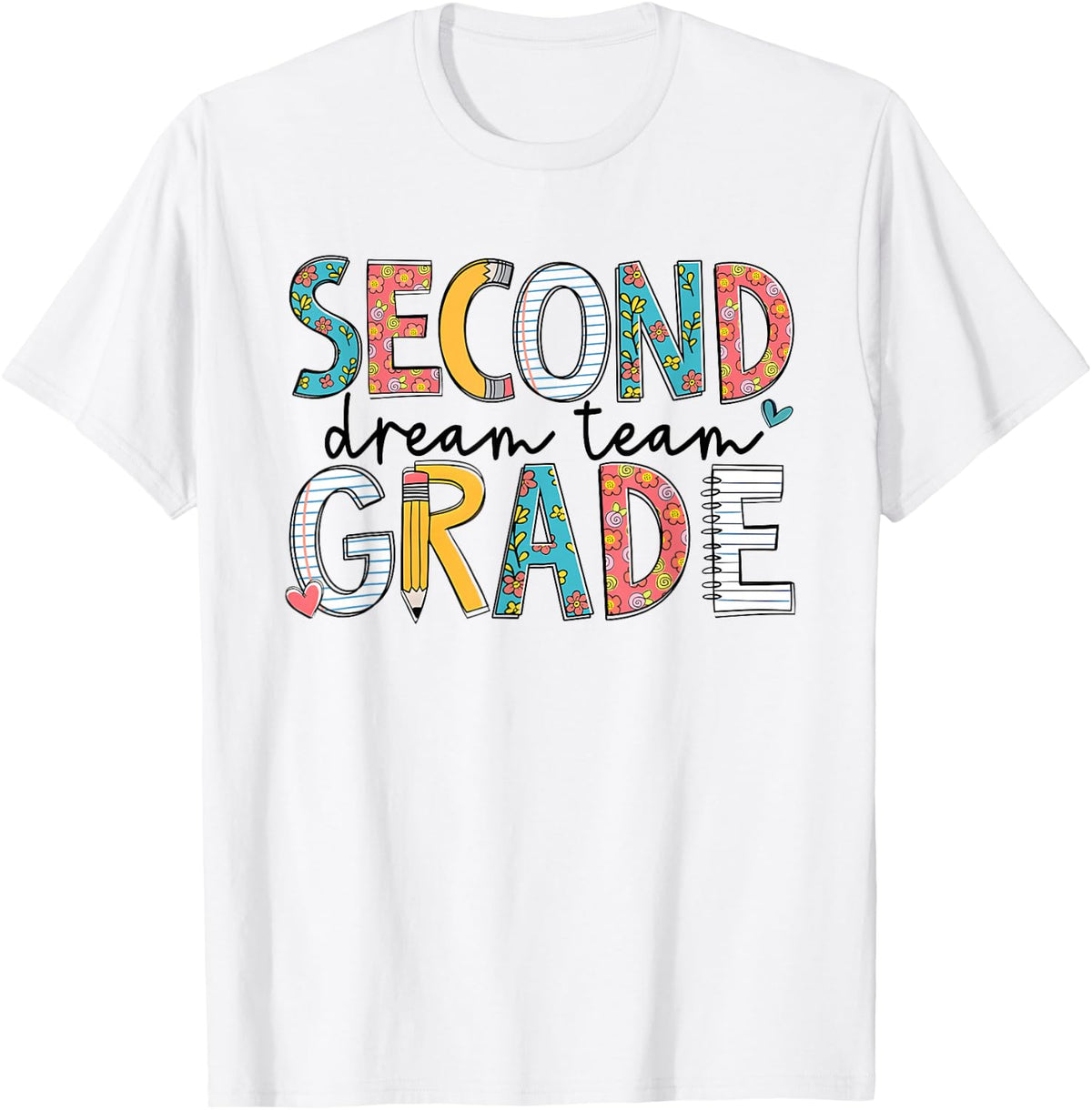 2nd Grade Dream Team Retro Back to School Teacher Student T-Shirt