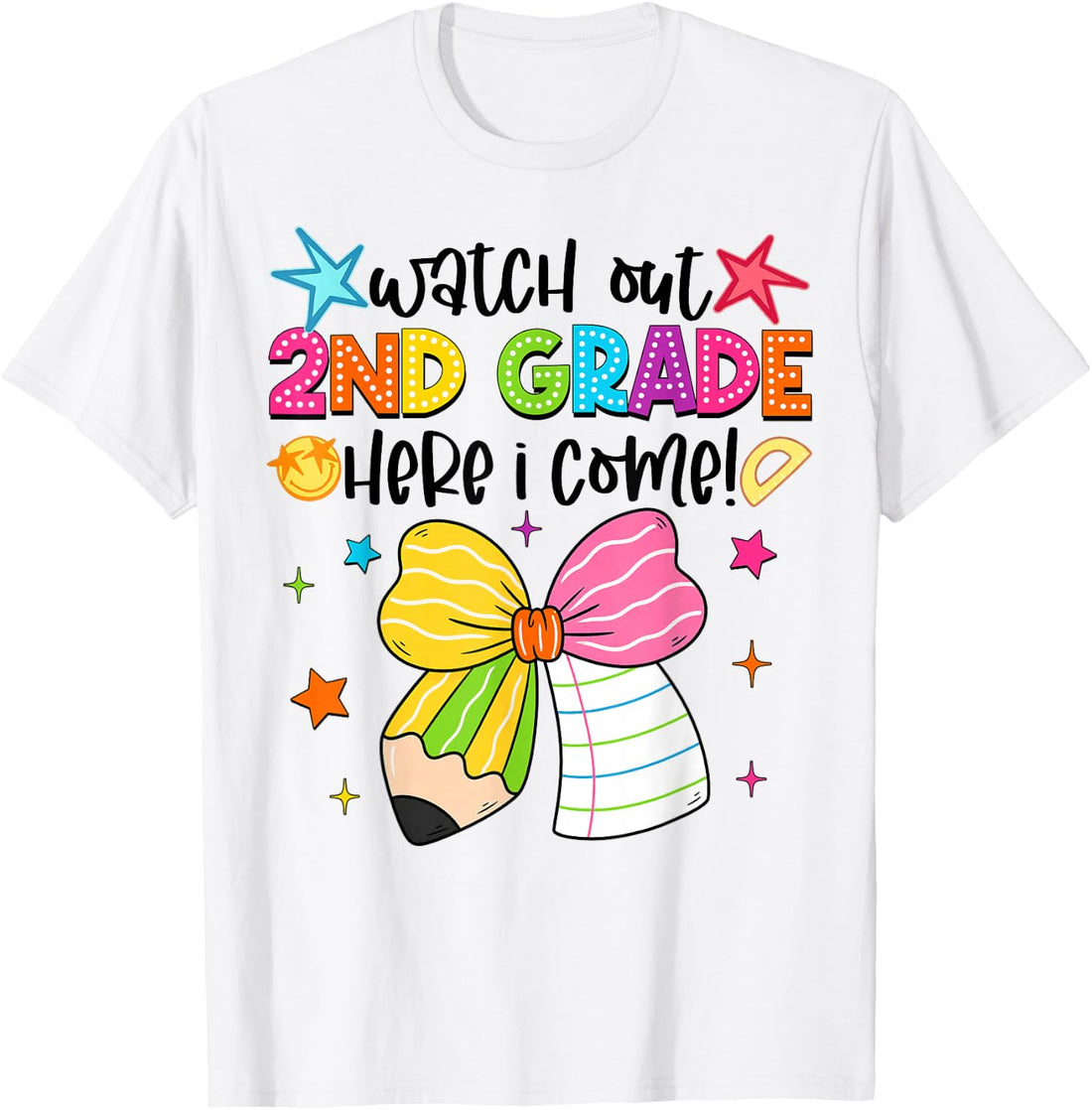 Back to School 2nd Second Grade Bow Teacher Girl Kid T-Shirt