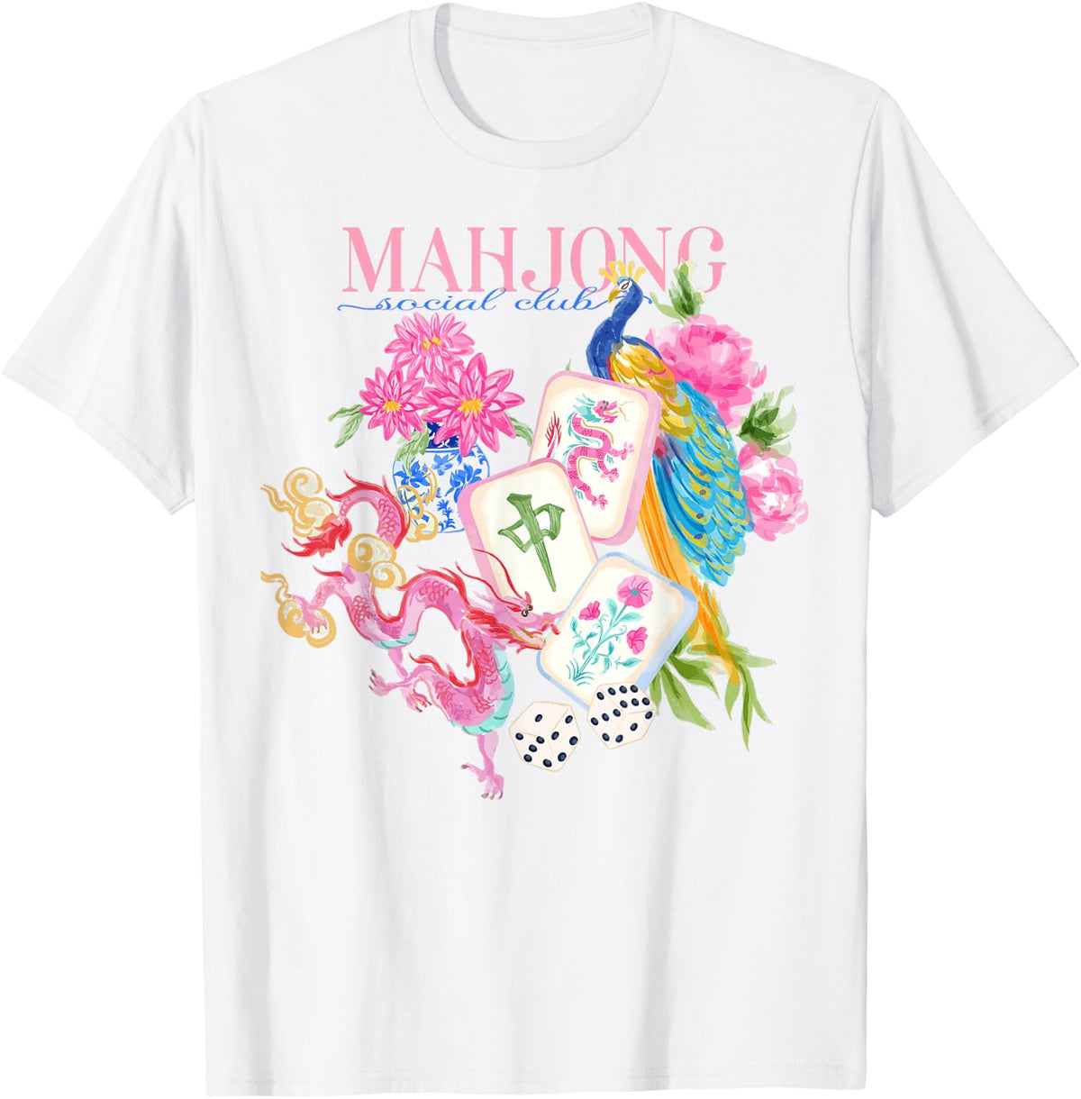Mahj Mahjong Funny Mahjong Love Playing Chinese Game T-Shirt