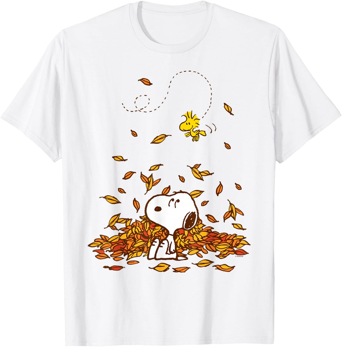 Snoopy & Woodstock Fall Leaf Pile T-Shirt