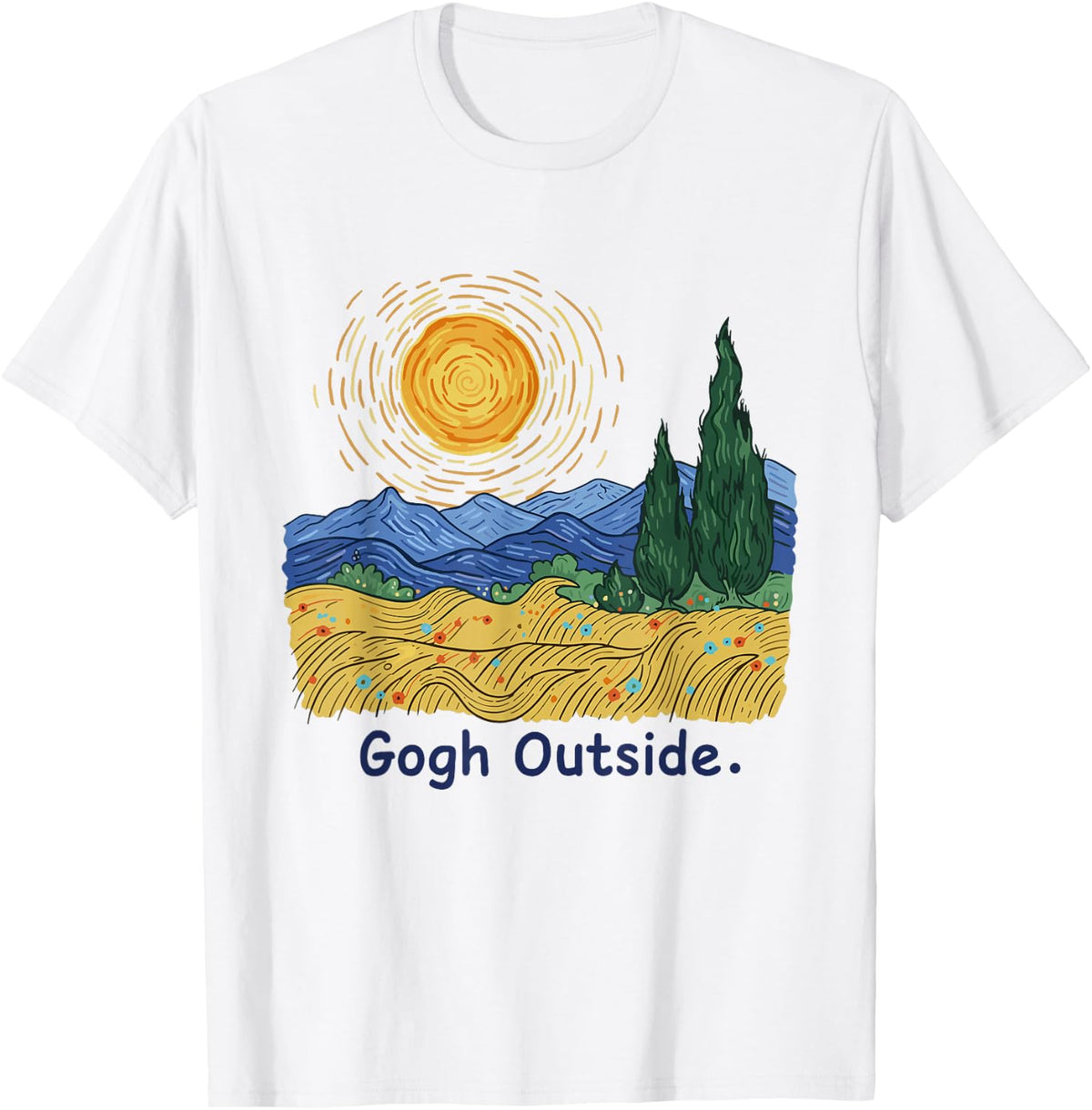 Gogh Outside Starry Night Nature Lover Inspirational Artist T-Shirt