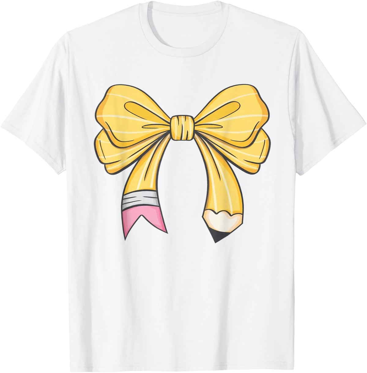 Coquette Pencil Bow Teacher Back to School T-Shirt