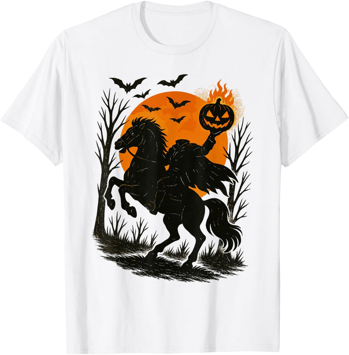 Headless Horseman Scary Pumpkin Spooky Classic Halloween T-Shirt