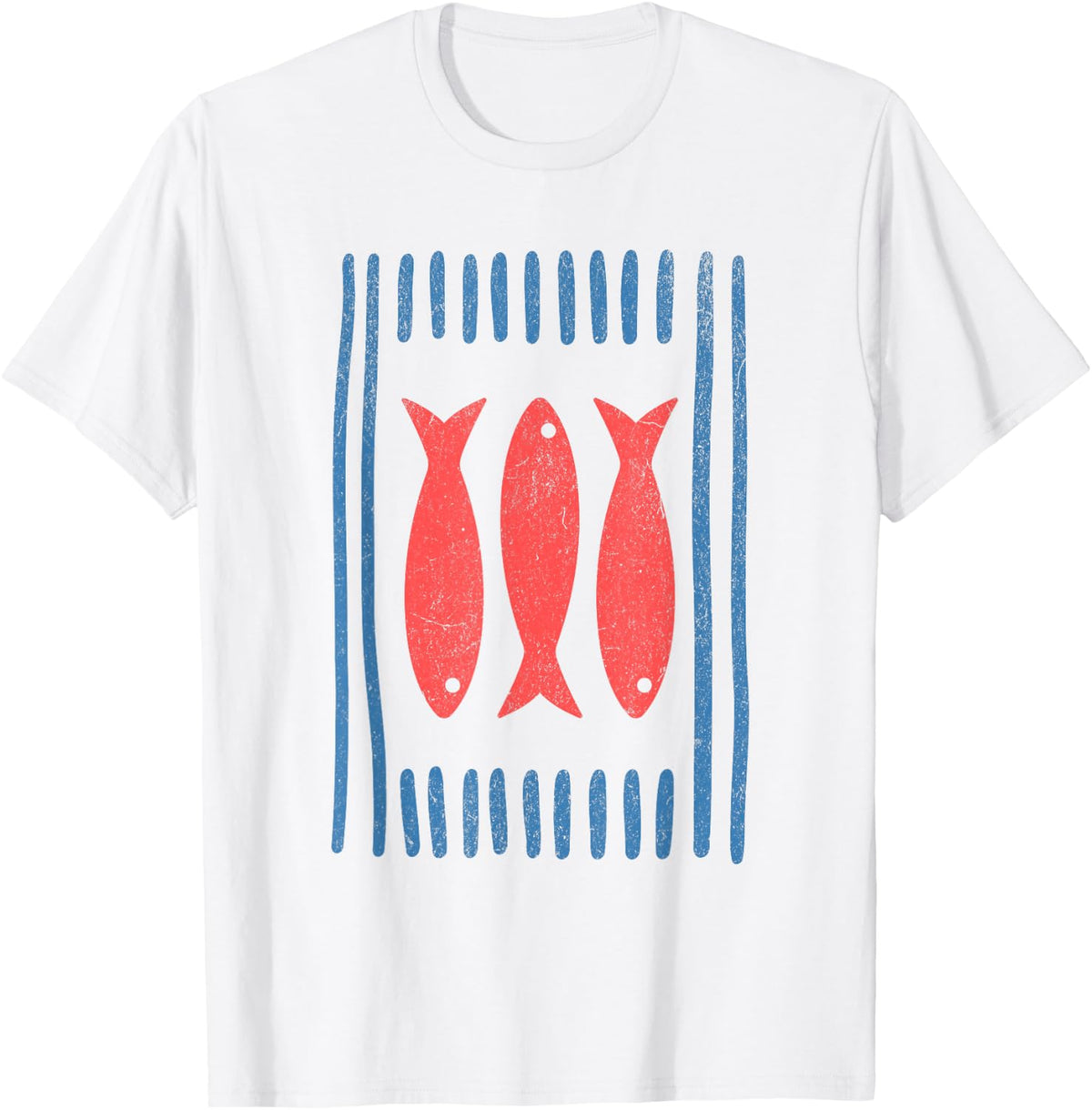 Minimal Sardines Fishermen Aesthetic Retro T-Shirt