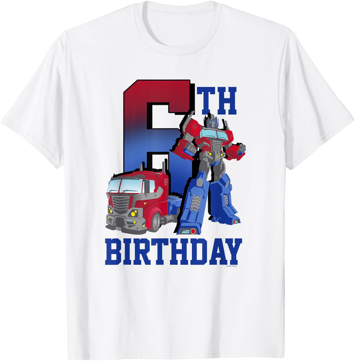 Transformers Optimus Prime 6th Birthday Gradient Fill Poster T-Shirt