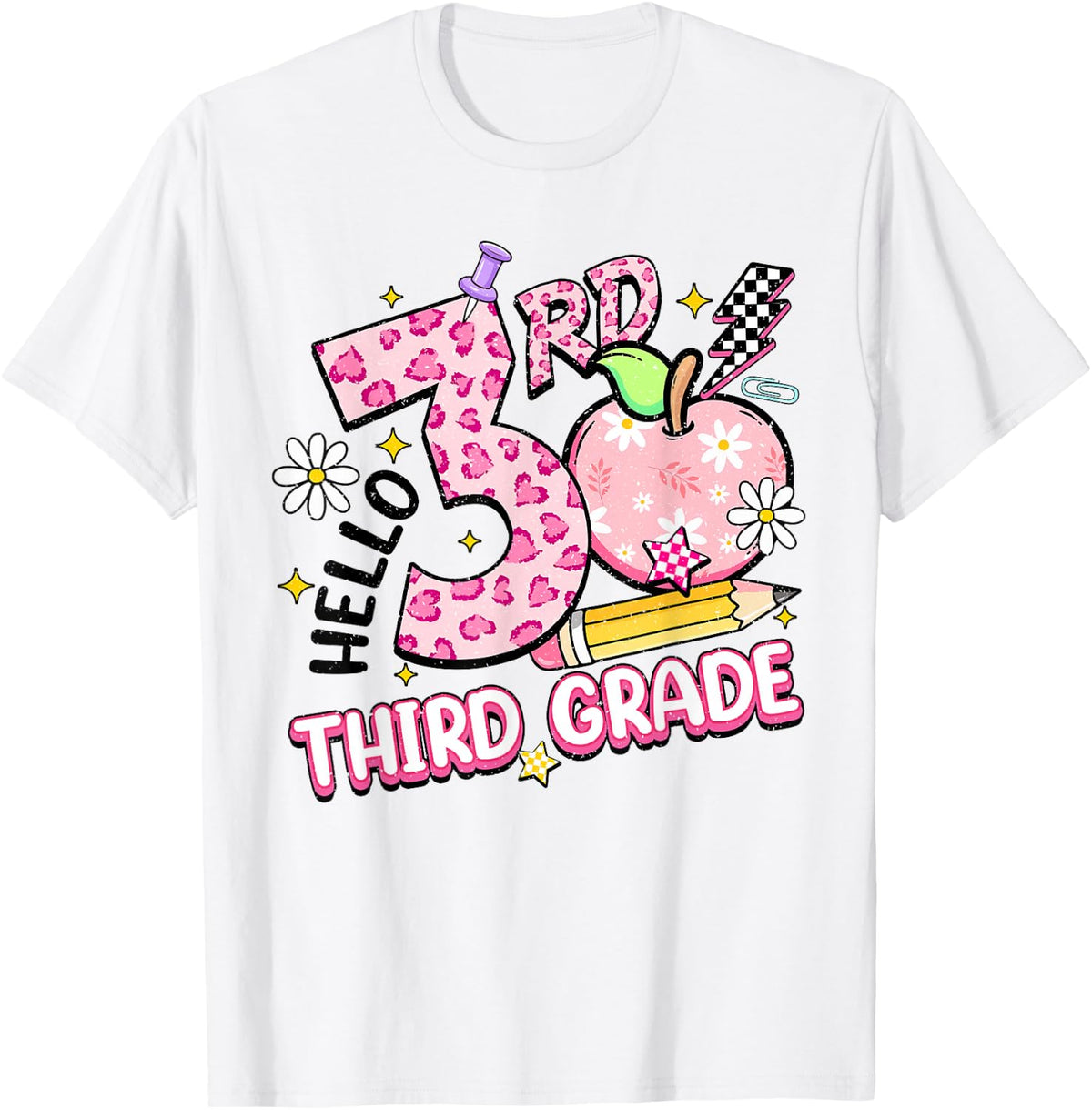Hello Third Grade Back to School Cute 3rd Grade Girls Kids T-Shirt