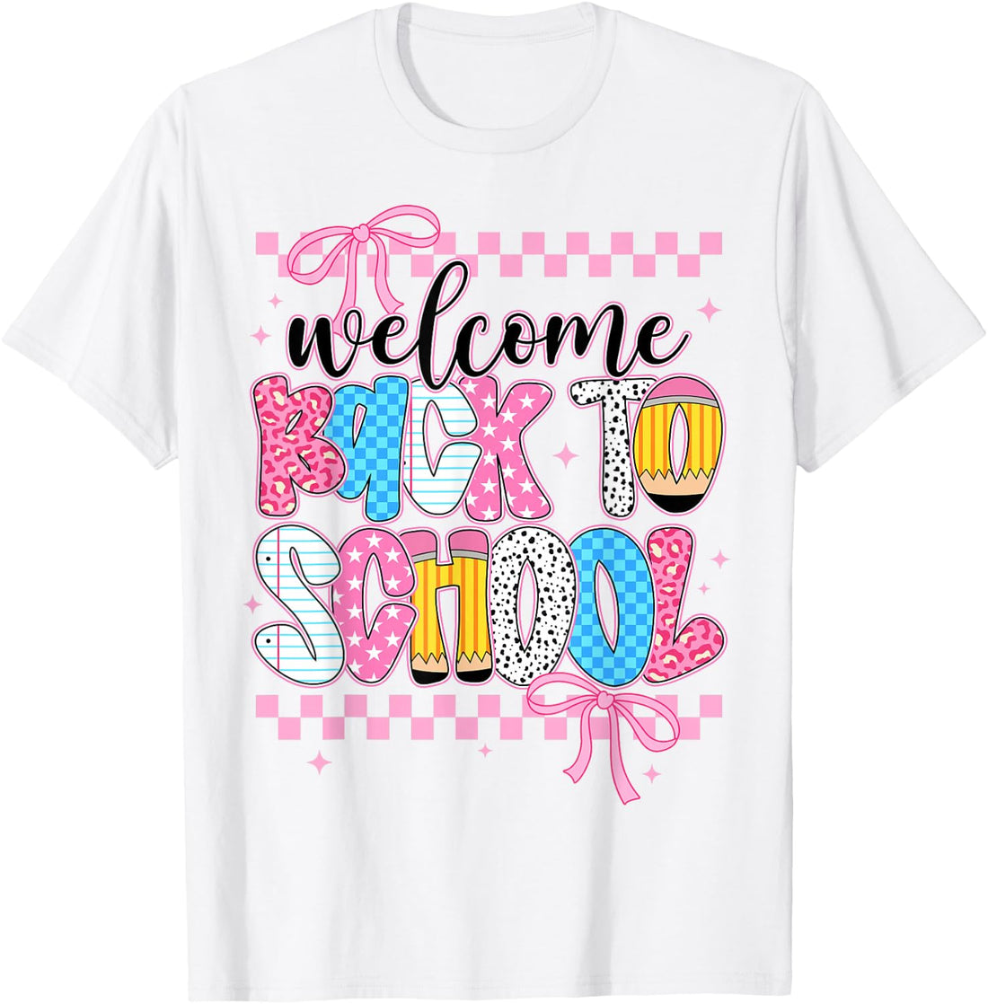 Welcome Back to School First Day Teacher Girls Kids Coquette T-Shirt