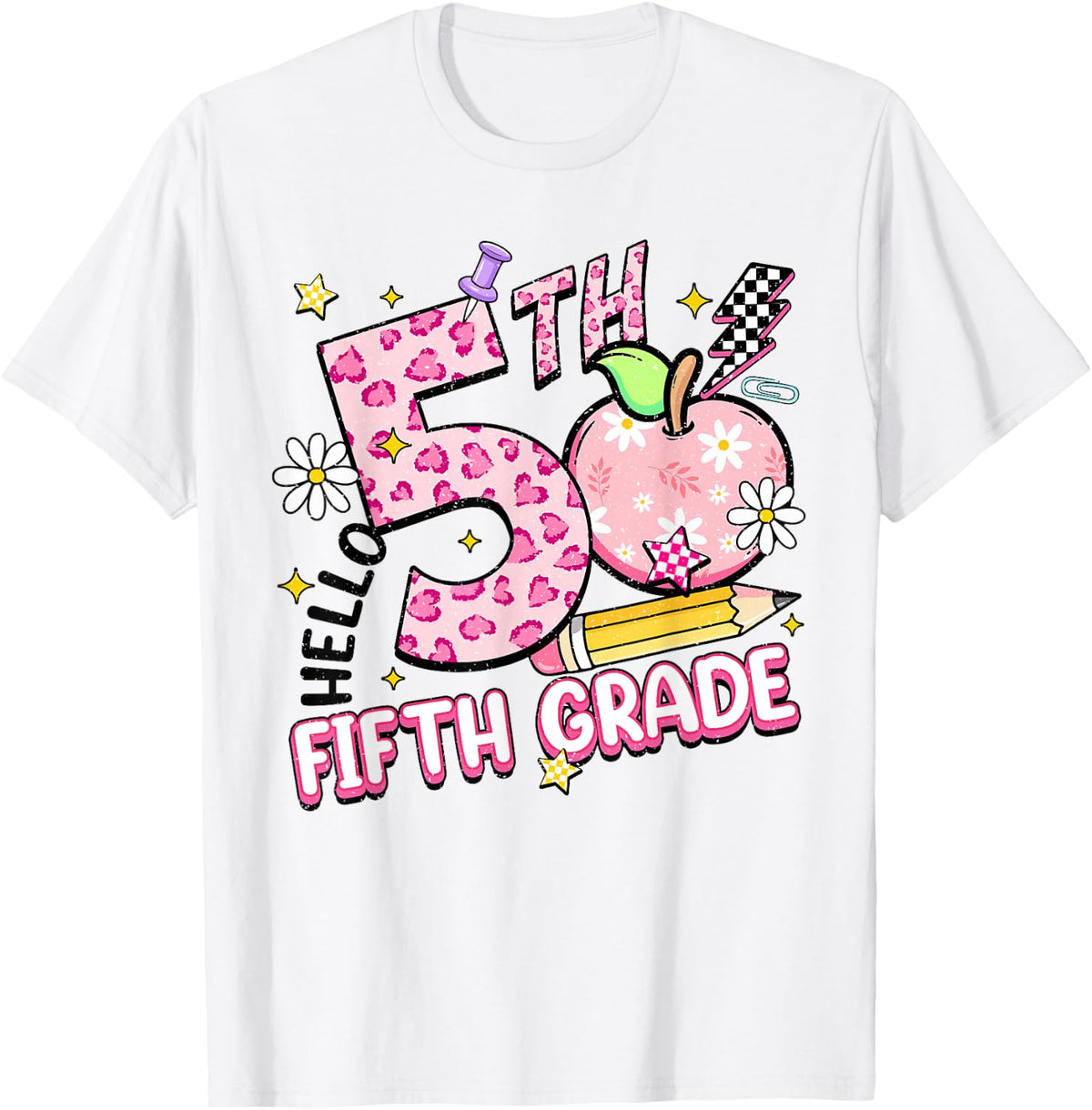 Hello Fifth Grade Back to School Cute 5th Grade Girls Kids T-Shirt