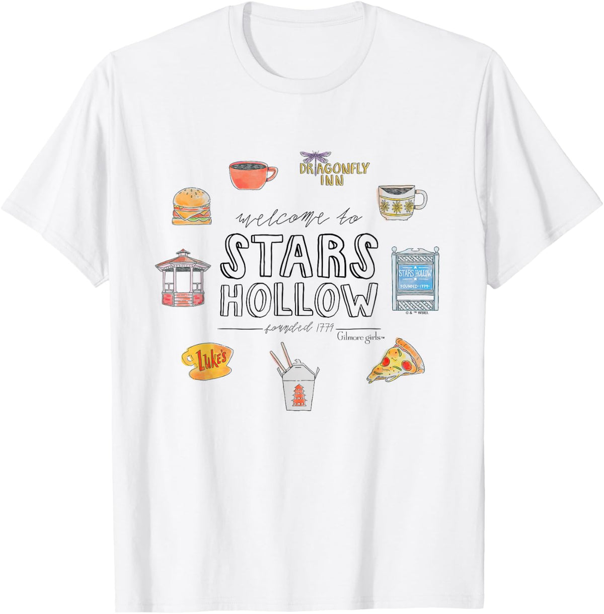 Gilmore Girls Welcome to Stars Hollow Icons T-Shirt