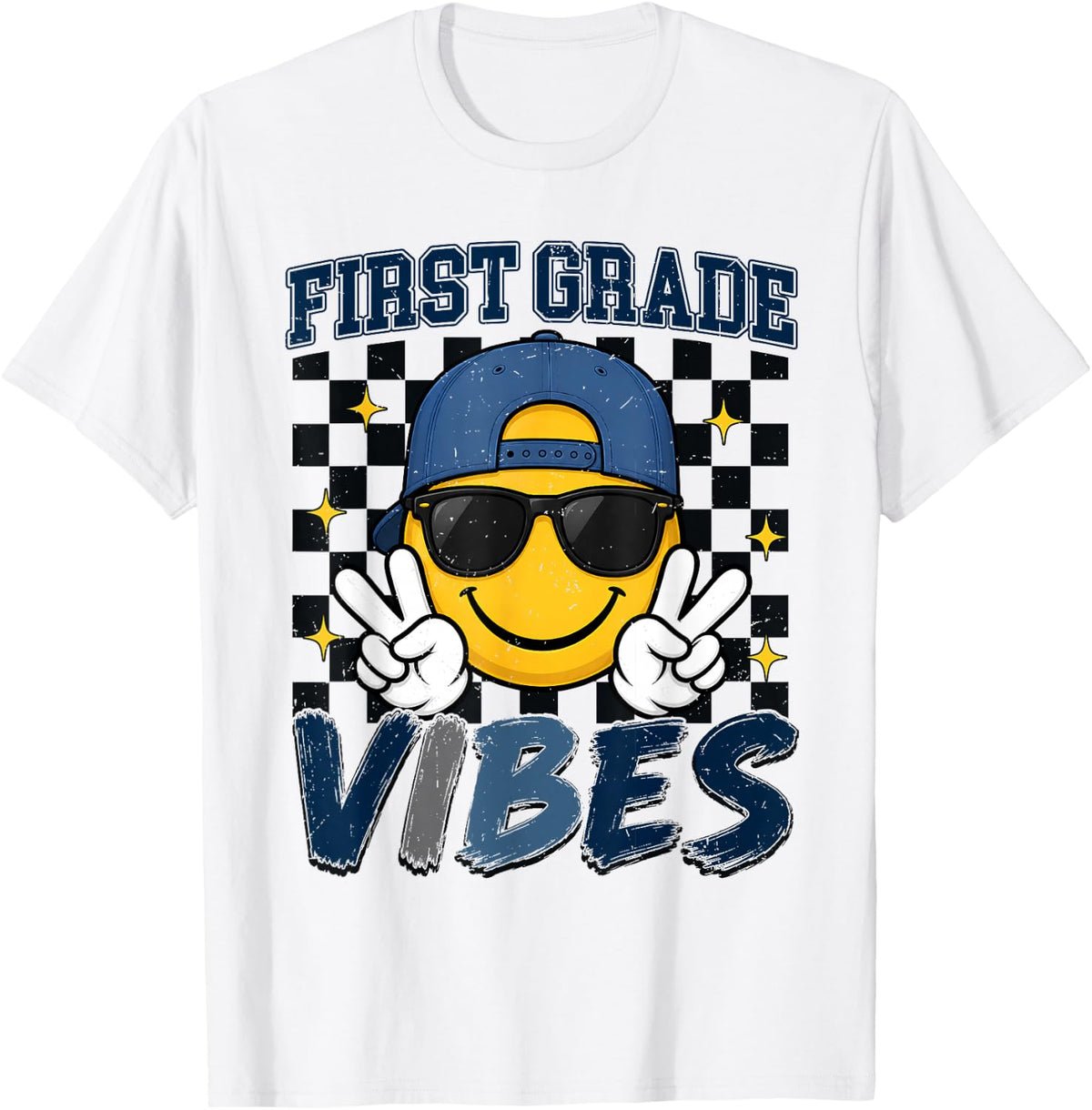 Retro First Grade Vibes Back to School 1st Grade Boys Kids T-Shirt
