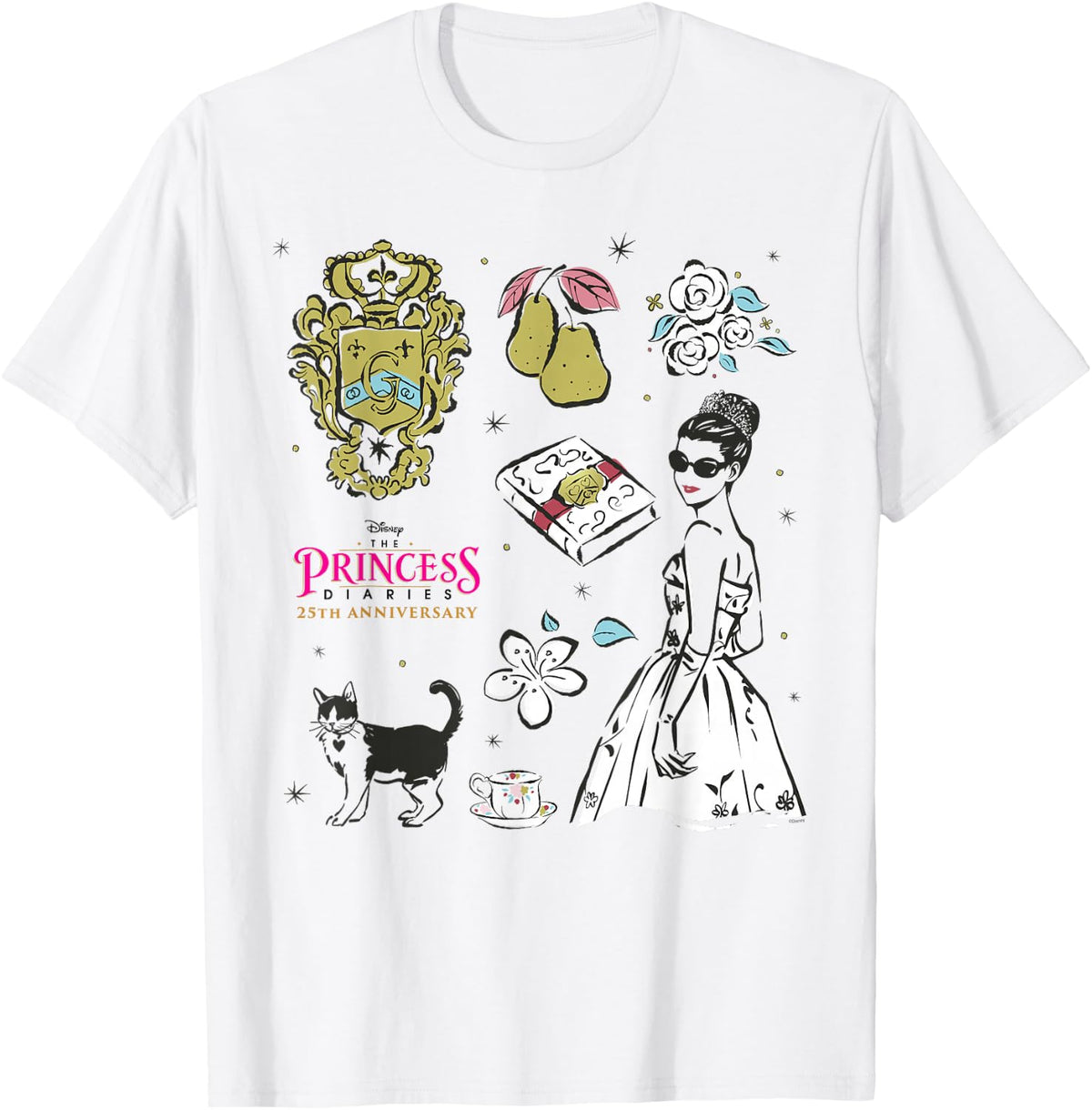 Disney The Princess Diaries Mia Collage 25th Anniversary T-Shirt