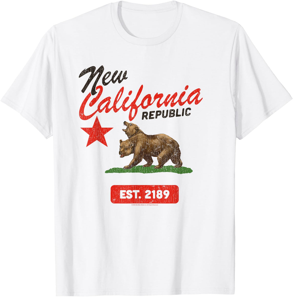 Fallout New California Republic Flag Est 2189 Video Game T-Shirt