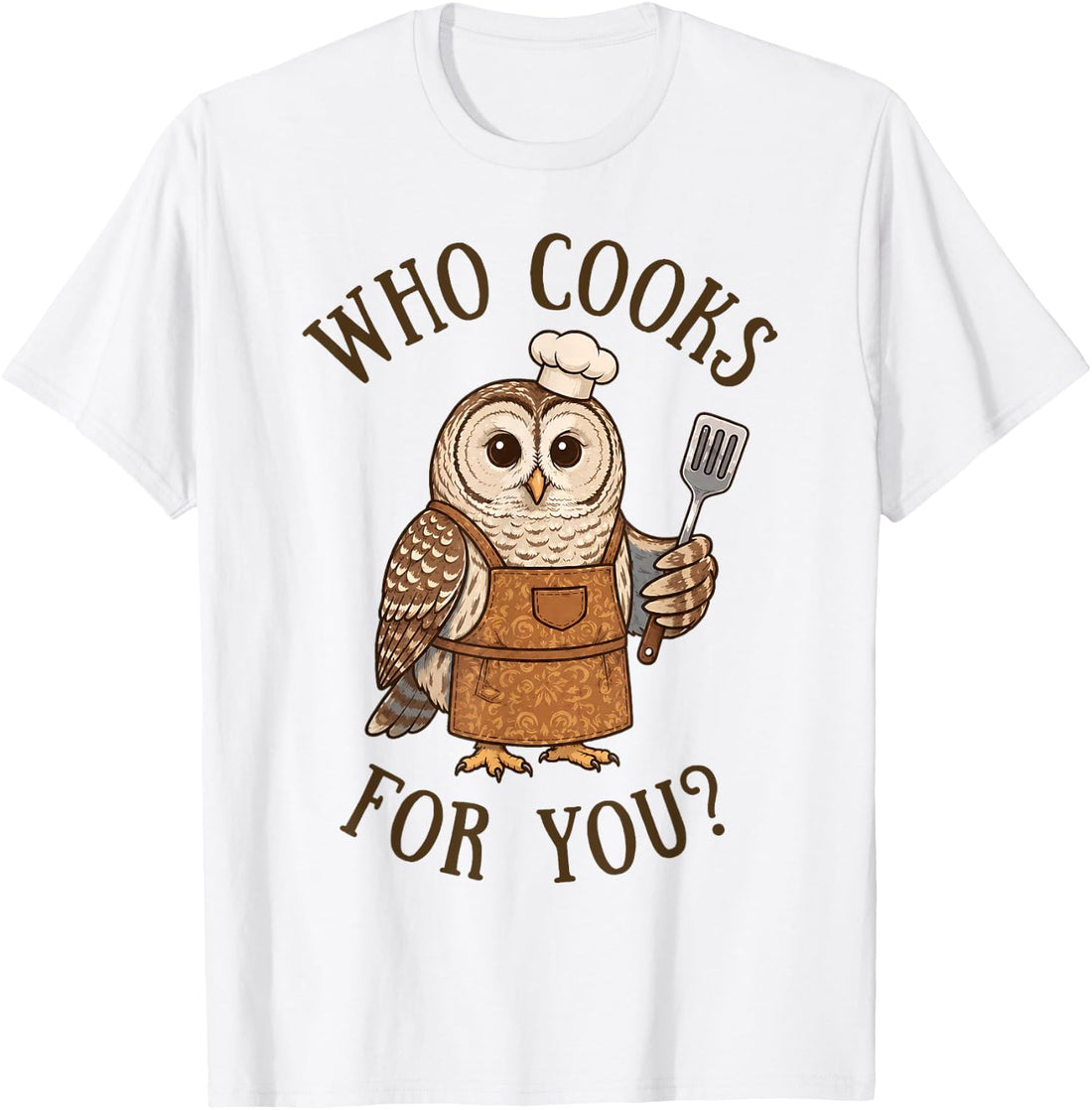 Who Cooks for You Owl Bird Pun Chef Cute Cooking Graphic T-Shirt