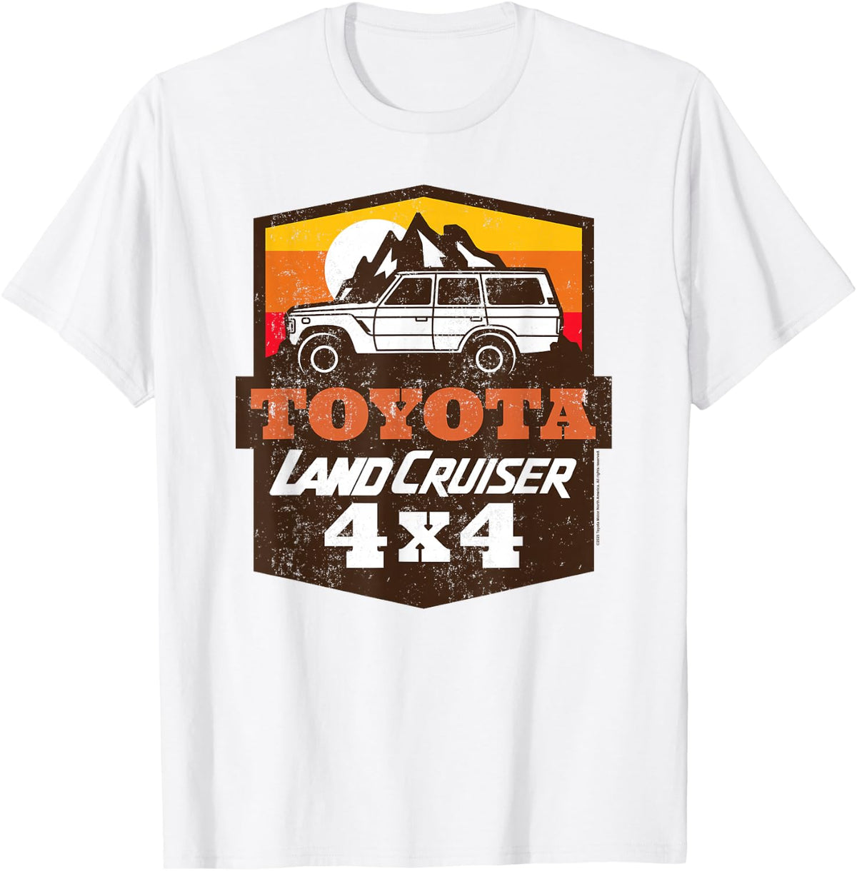 Toyota Land Cruiser 4x4 Retro Landscape Big Chest Logo T-Shirt