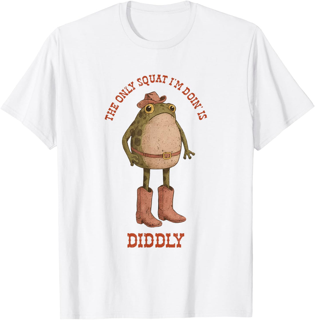 Vintage The Only Squat I'm Doing is Diddly Frog Meme T-Shirt