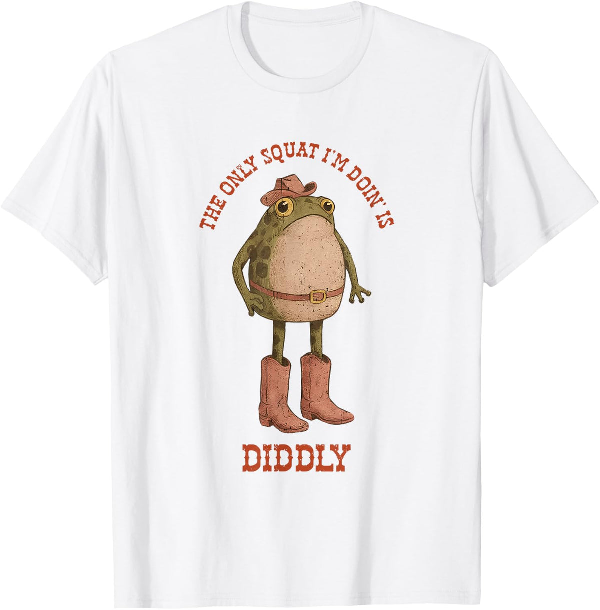 Vintage The Only Squat I'm Doing is Diddly Frog Meme T-Shirt