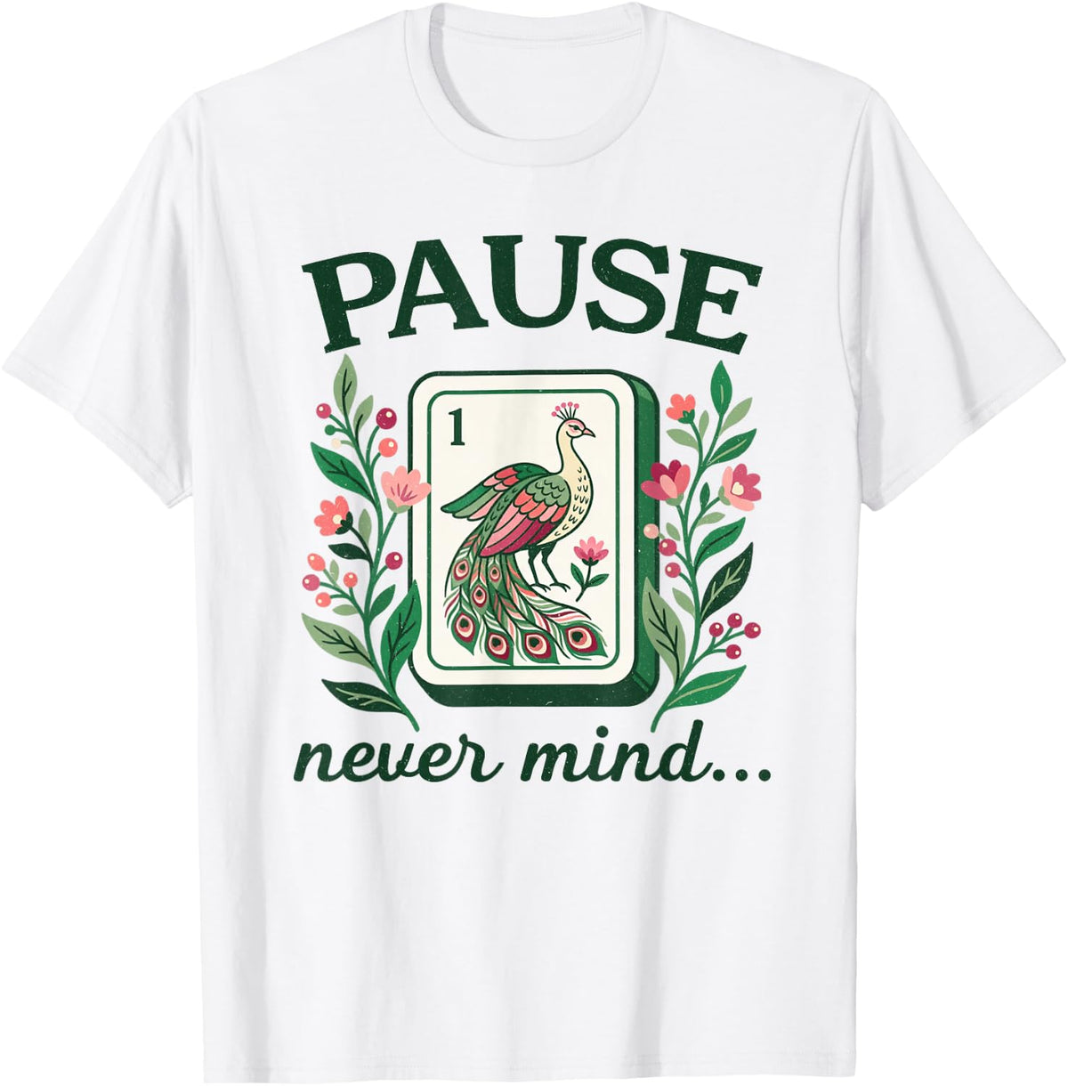 Pause Nevermind Vintage Funny Mahjong Lovers Tile Game T-Shirt