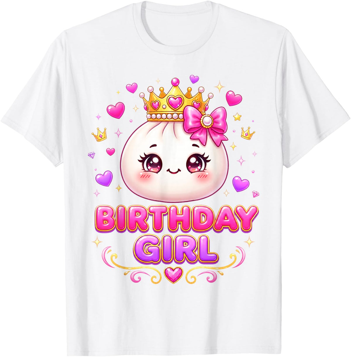 Happy Birthday Girl Kawaii Dumpling Anime Birthday Party T-Shirt