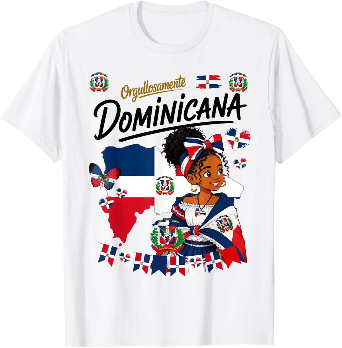 Dominican Republic Flag Outfit Idea for Girls Dominicana T-Shirt