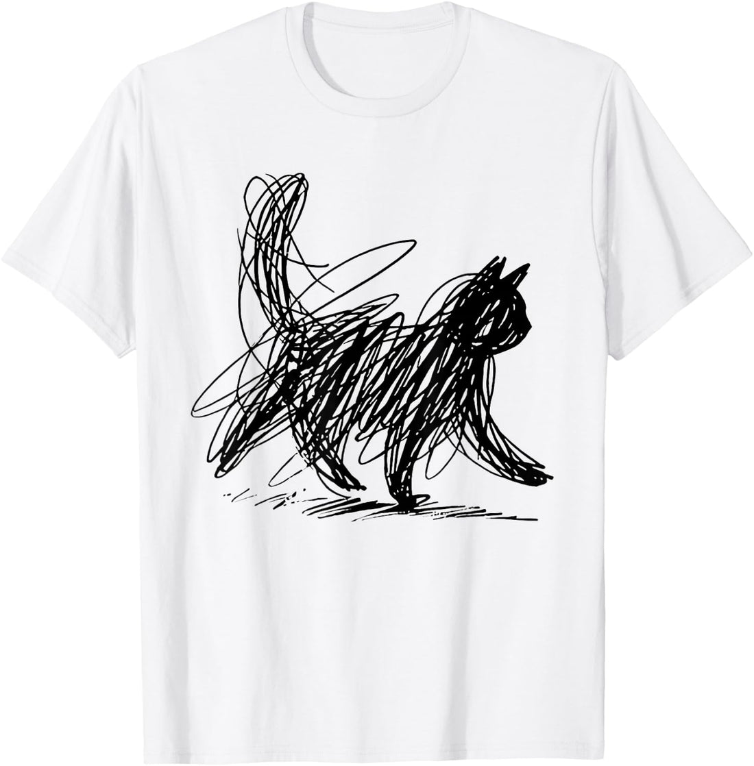 Abstract Scribble cat T-Shirt