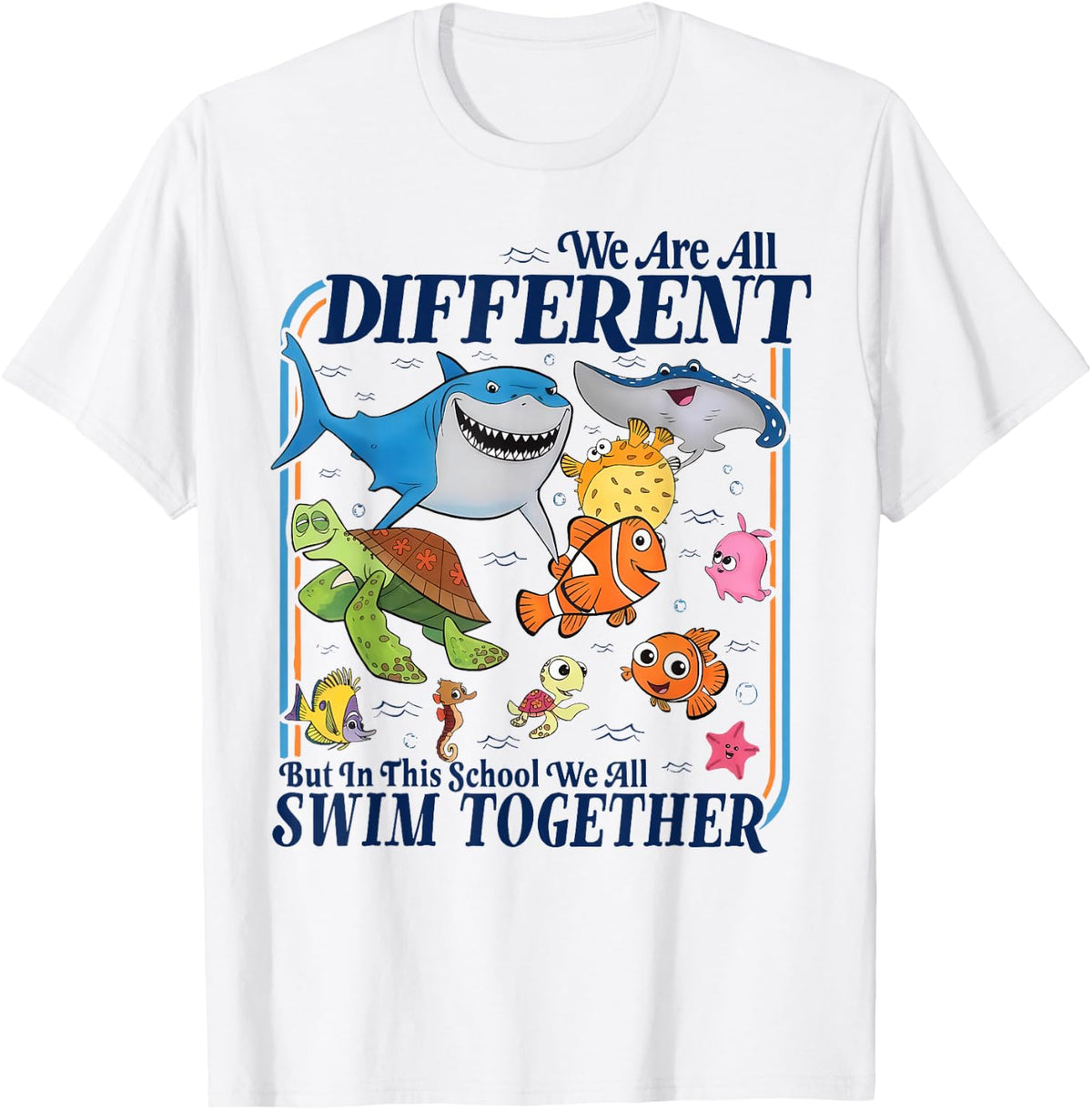 We are All Different School Ocean Animals Inclusion Theme T-Shirt
