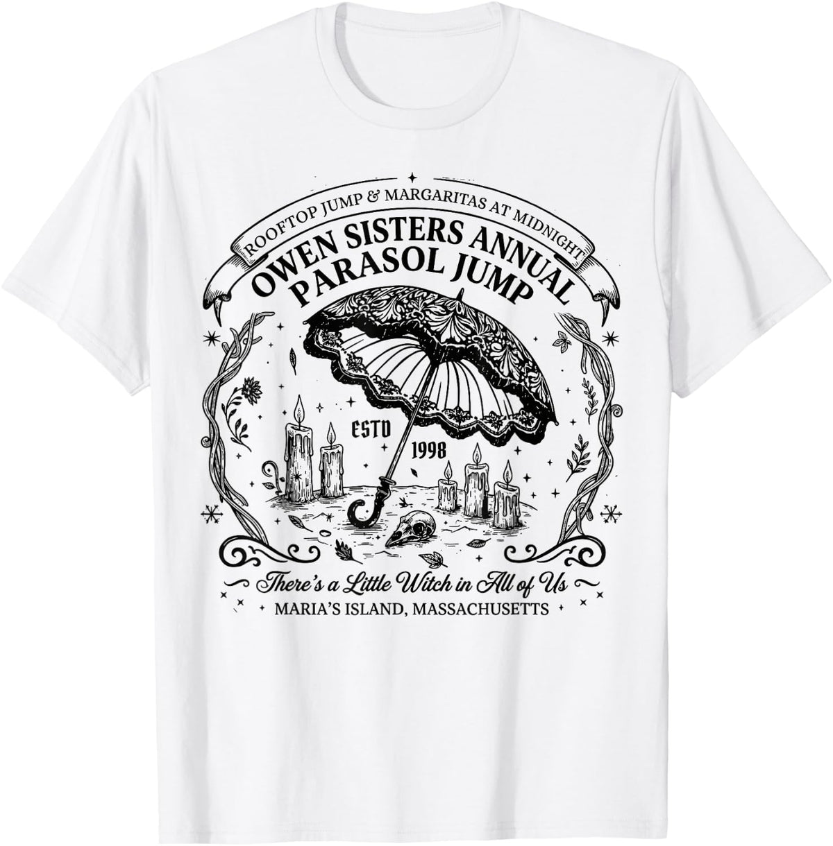 Owens Sisters Annual Parasol Jump Retro 90s Halloween Witch T-Shirt
