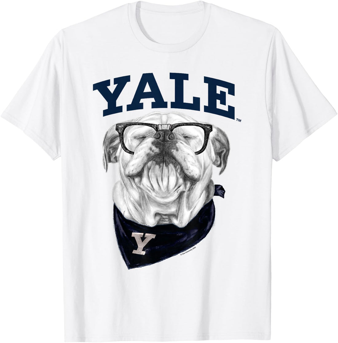 Yale University Bulldog Handsome Dan Wearing Glasses T-Shirt