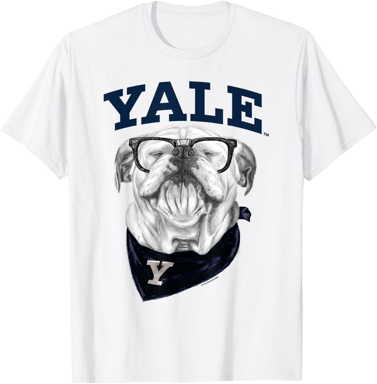 Yale University Bulldog Handsome Dan Wearing Glasses T-Shirt