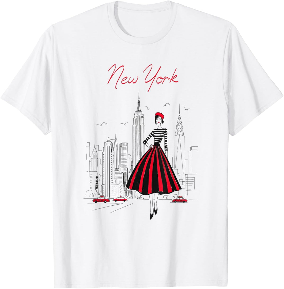 New York City Skyline Fashion Art Retro Style Women T-Shirt