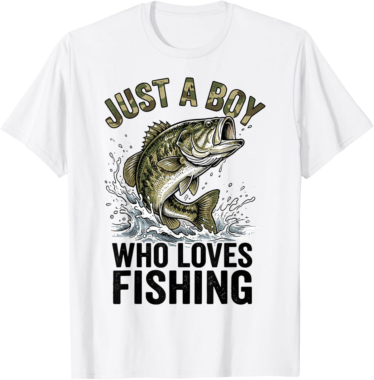 Just A Boy Who Loves Fishing Bass Angler T-Shirt