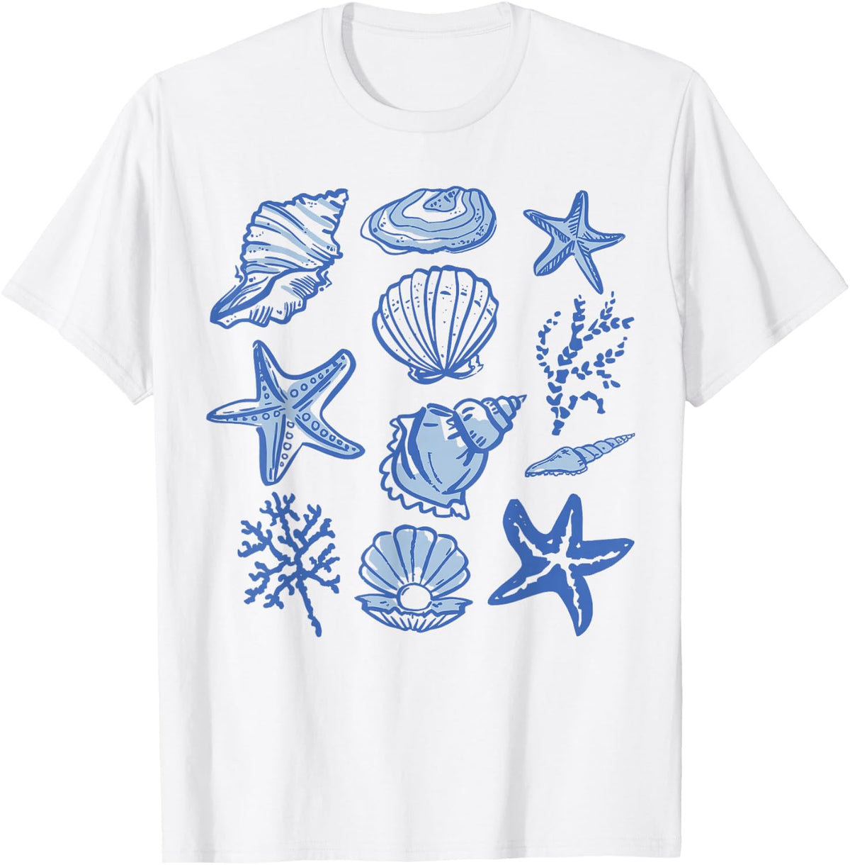 Seashell Summer Ocean Vacation Beach Aesthetic Women Men T-Shirt