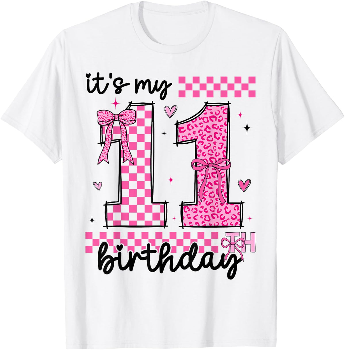 It's My 11th Birthday Coquette Bow 11 Year Old Birthday Girl T-Shirt