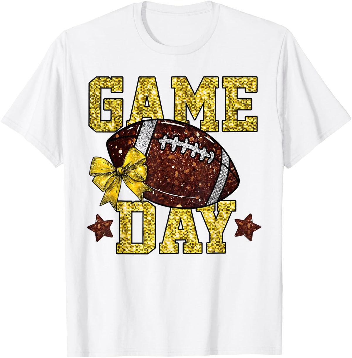 Game Day Touchdown Football Mom Girls Go Cheer Gold Yellow T-Shirt