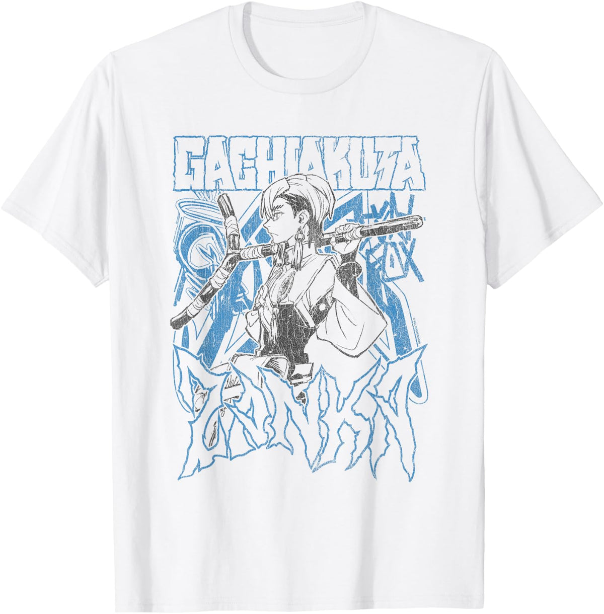 Zanka Pose with Blue Logo Graffiti Anime T-Shirt