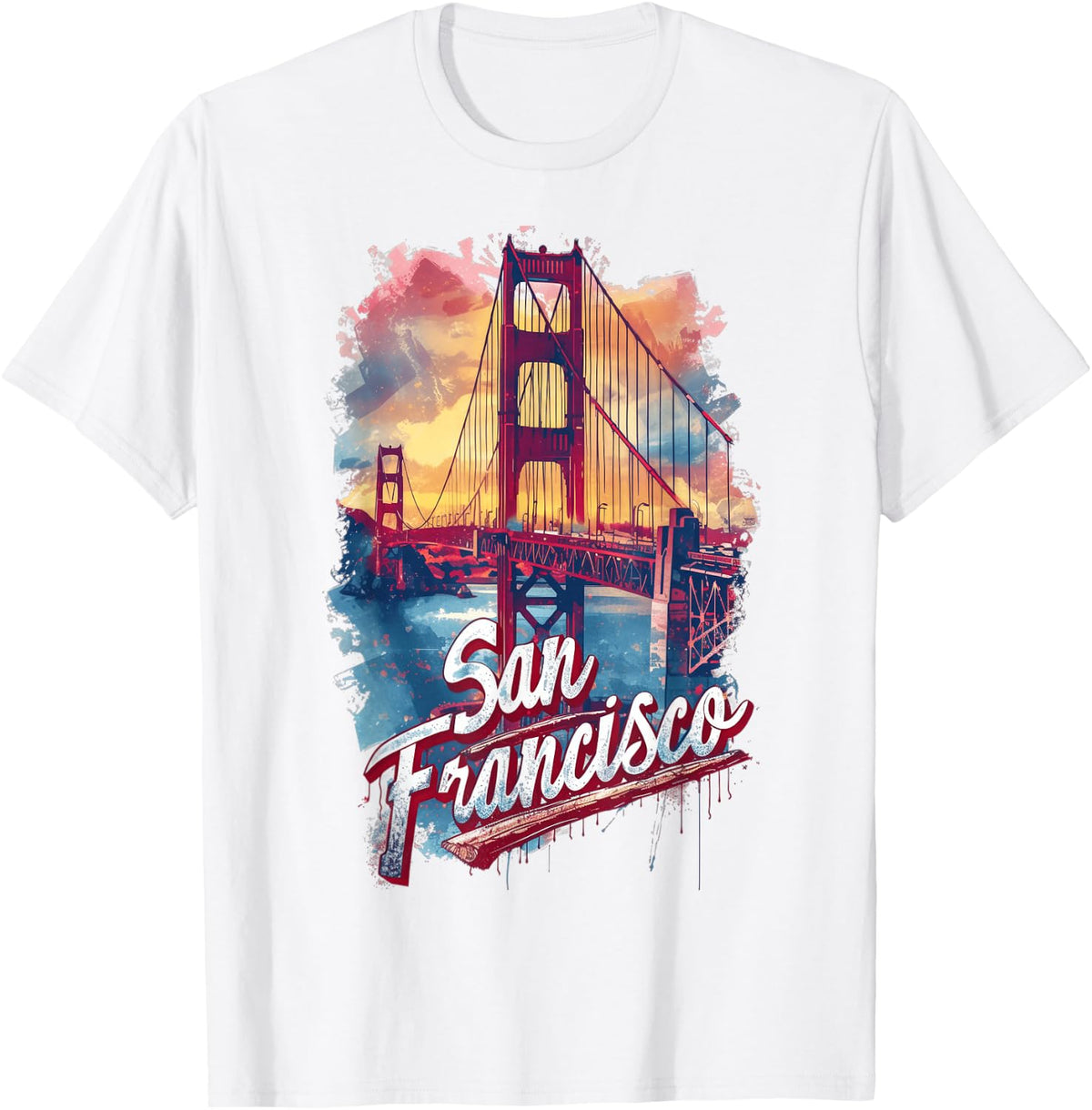 San Francisco Golden Gate Bridge Watercolor Souvenir T-Shirt